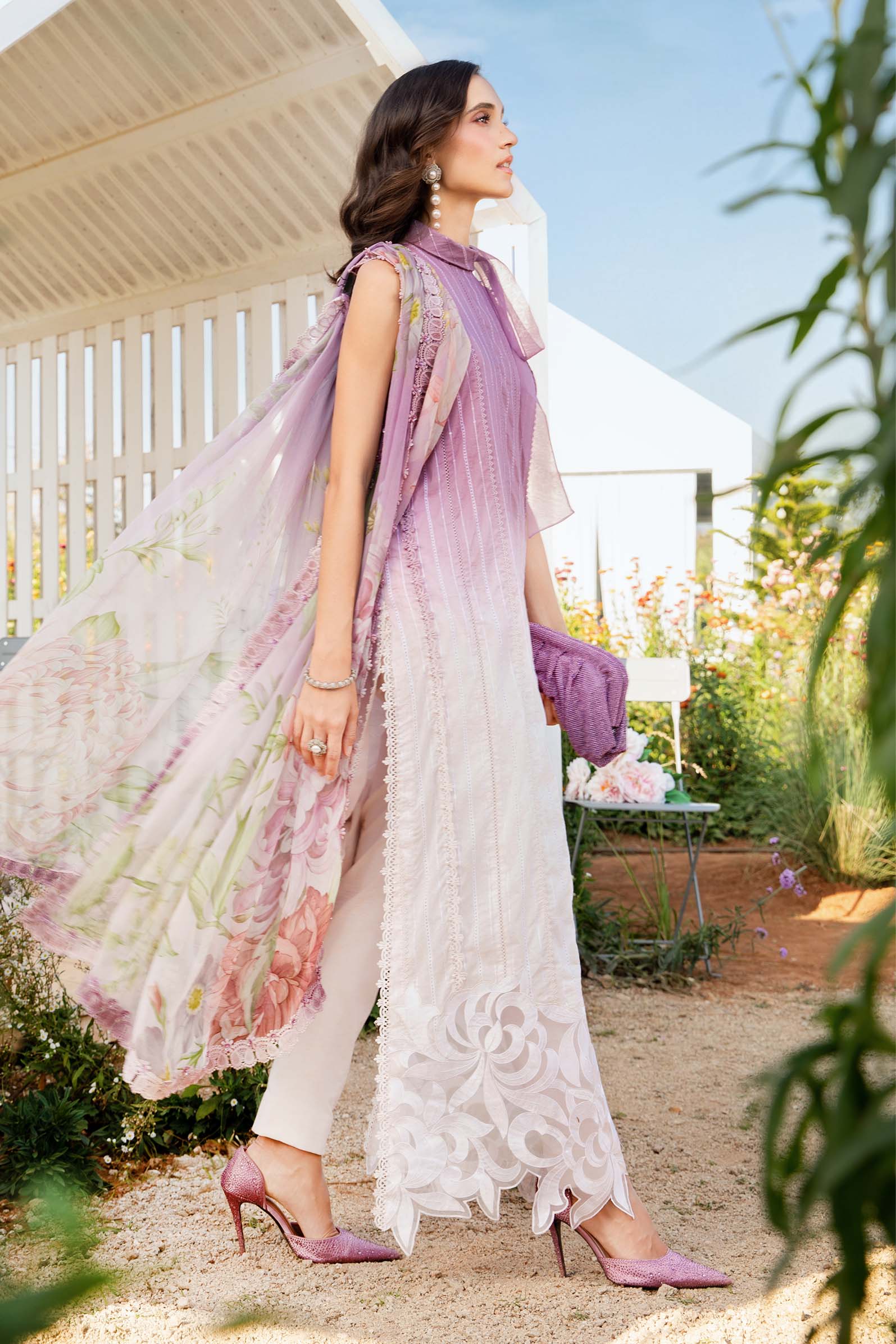 3 Piece Unstitched Printed Lawn Suit | MPT-2506-B | Maria B