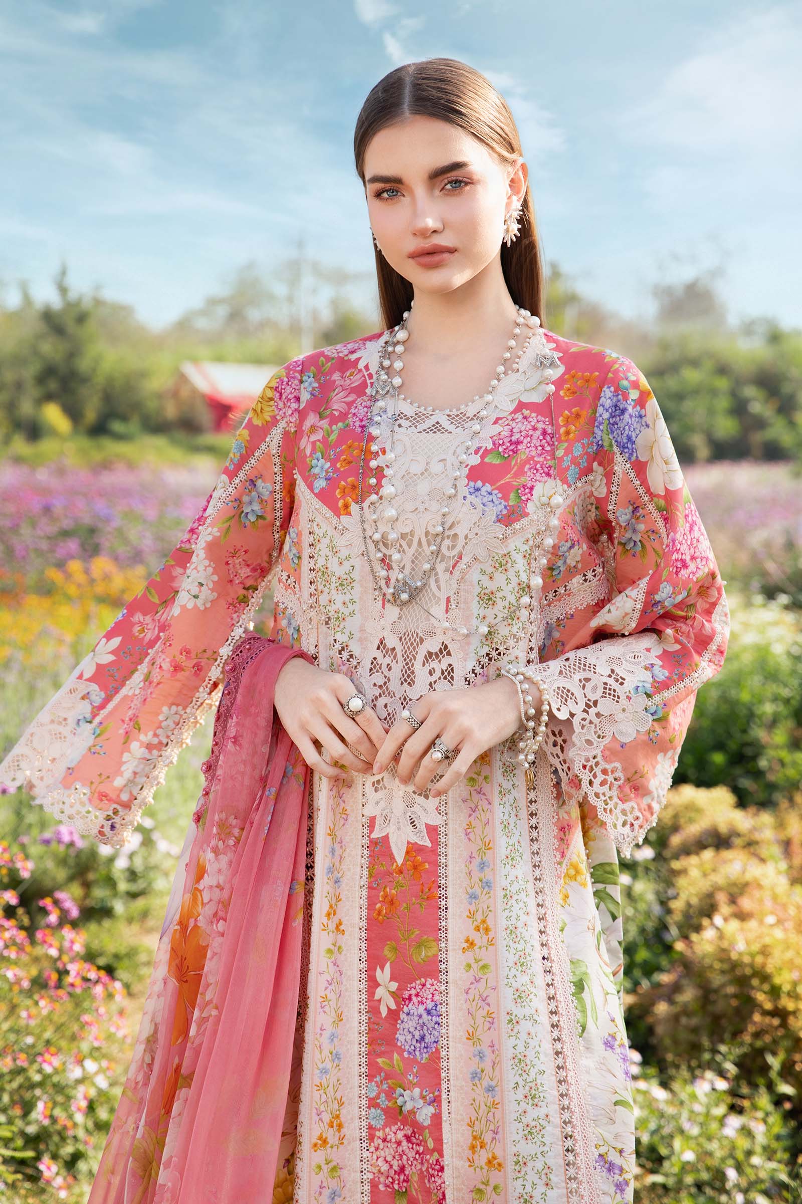 3 Piece Unstitched Printed Lawn Suit | MPT-2509-B | Maria B