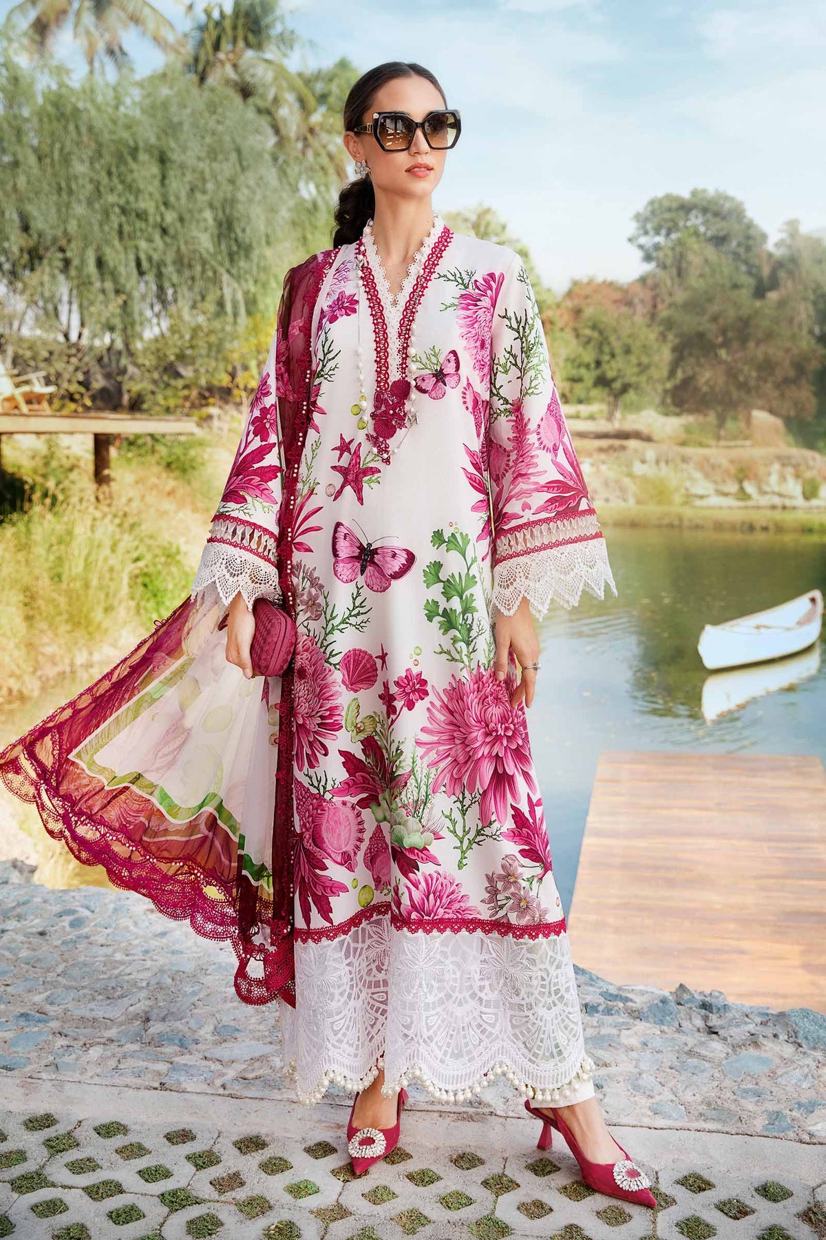 3 Piece Unstitched Printed Lawn Suit | MPT-2510-A | Maria B