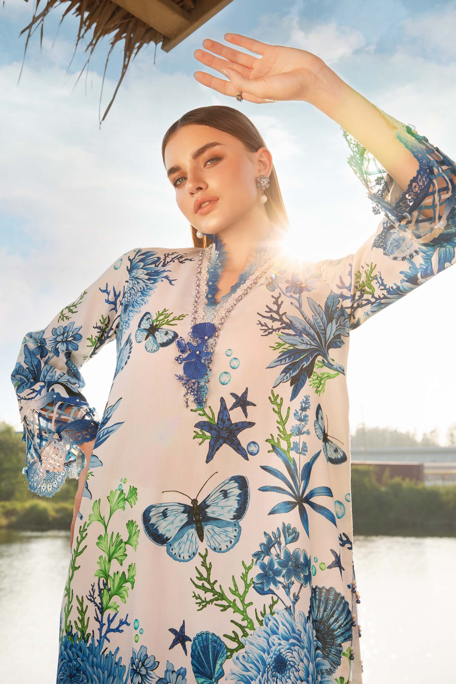 3 Piece Unstitched Printed Lawn Suit | MPT-2510-B | Maria B