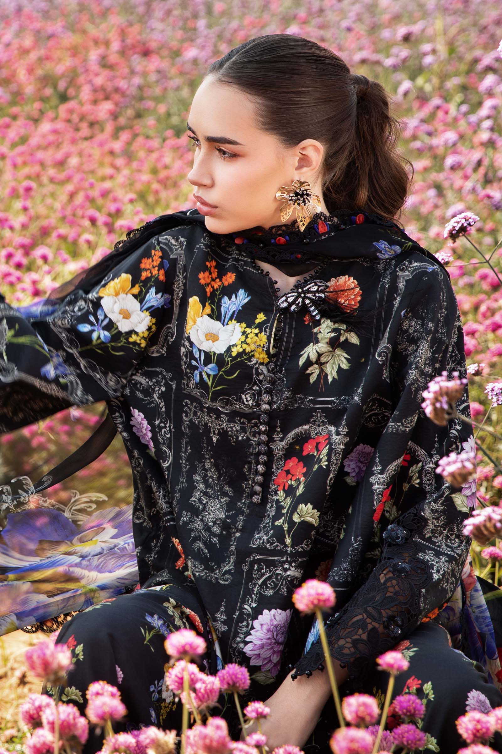 3 Piece Unstitched Printed Lawn Suit | MPT-2511-B | Maria B