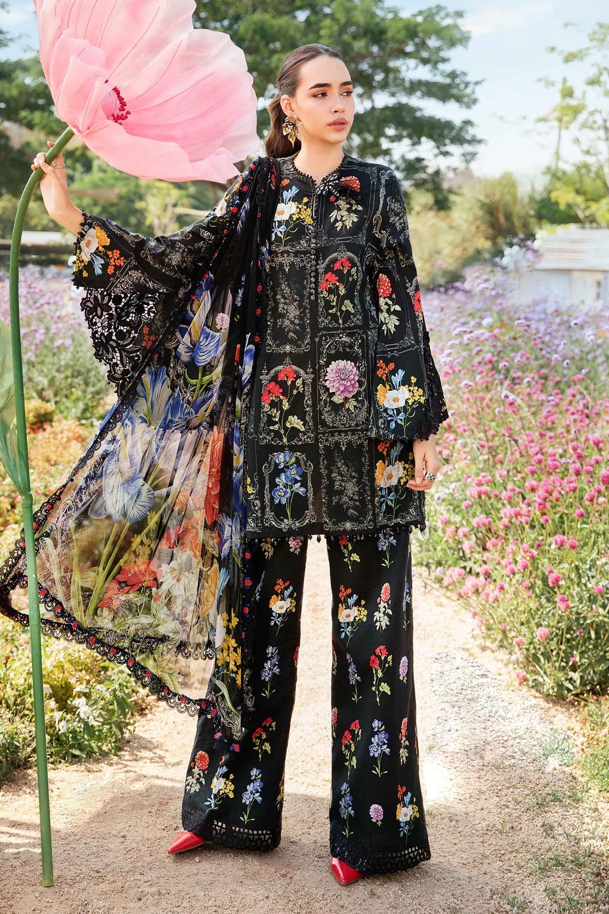 3 Piece Unstitched Printed Lawn Suit | MPT-2511-B | Maria B