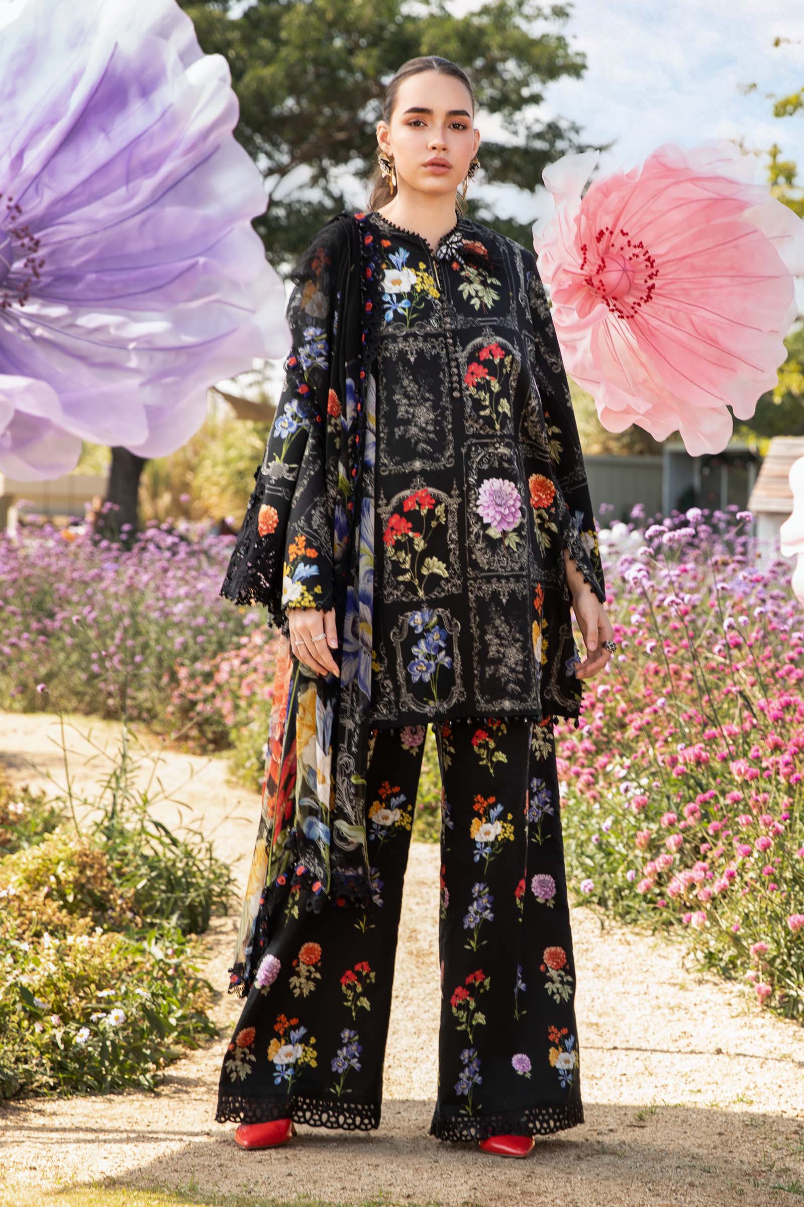3 Piece Unstitched Printed Lawn Suit | MPT-2511-B | Maria B