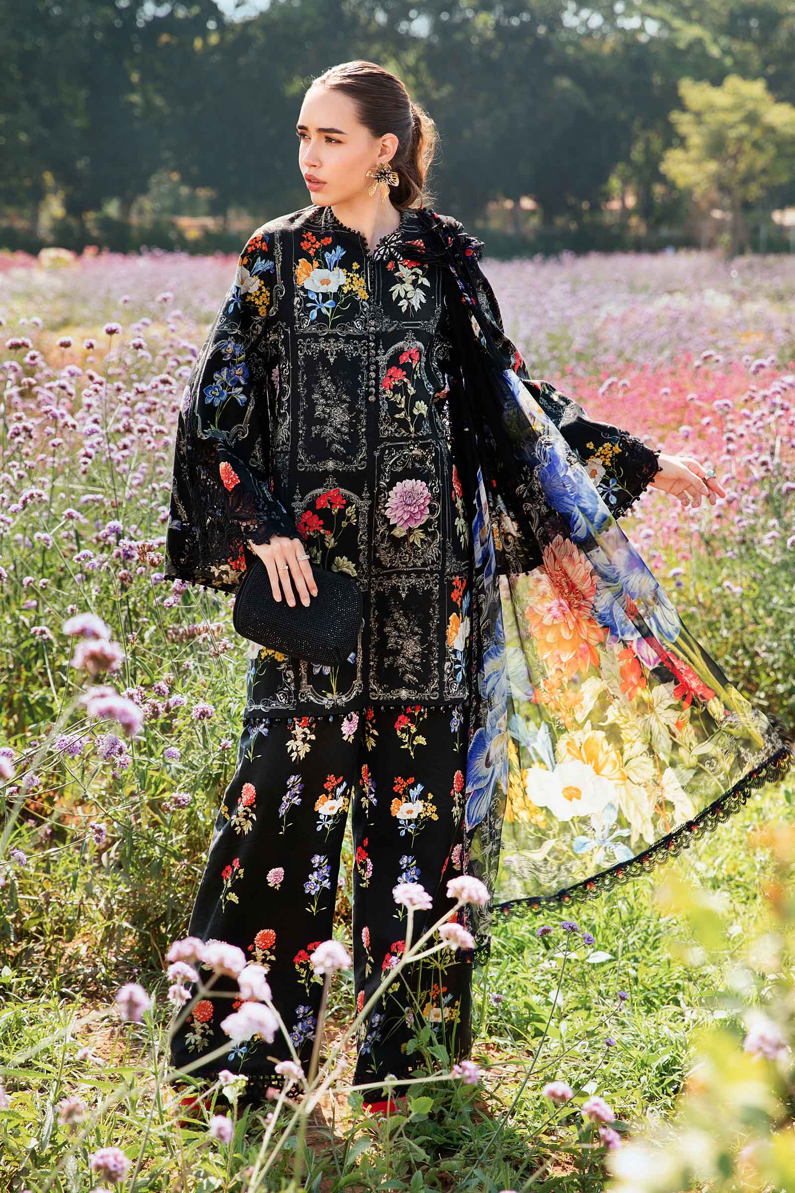 3 Piece Unstitched Printed Lawn Suit | MPT-2511-B | Maria B