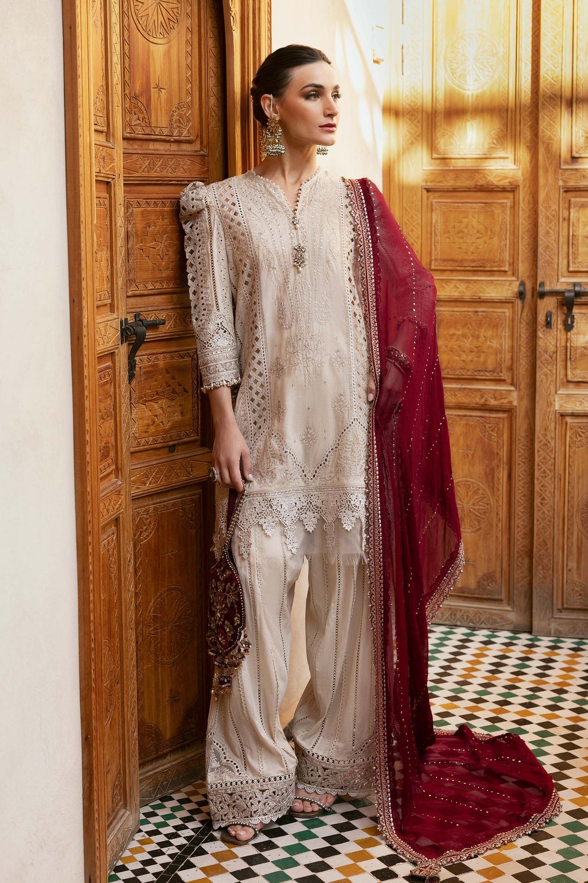 3 Piece Unstitched Embroidered Lawn Suit | D-2511-B | Maria B
