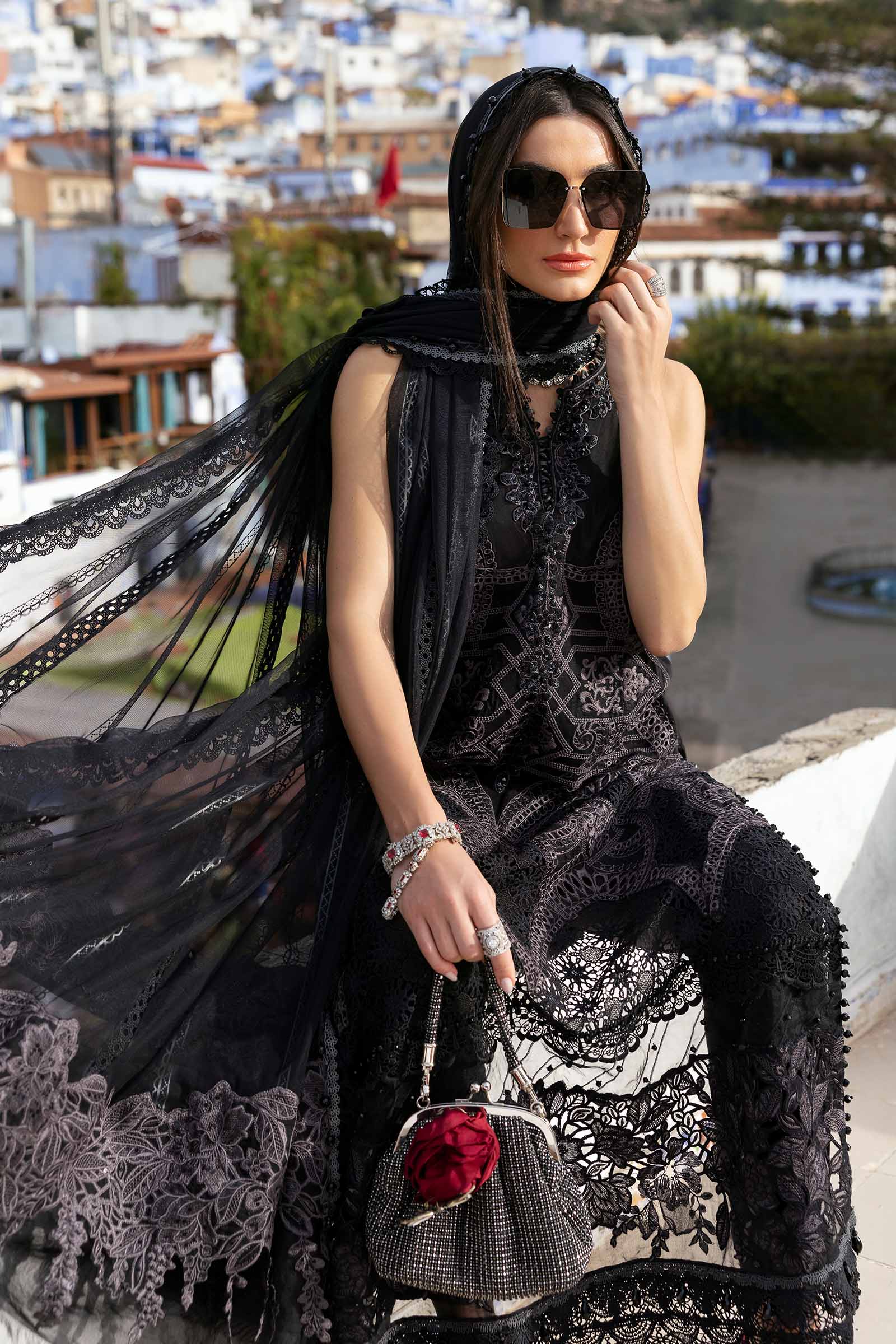 3 Piece Unstitched Embroidered Lawn Suit | D-2512-B | Maria B