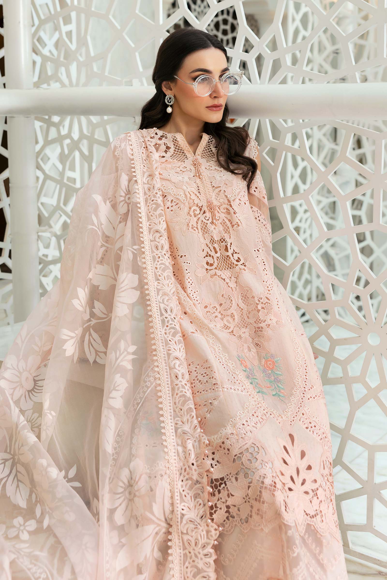3 Piece Unstitched Embroidered Lawn Suit | D-2513-A | Maria B