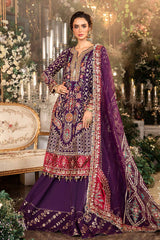 MARIA B | 3 Piece Unstitched Embroidered Raw Silk Suit-Purple | BD-2903