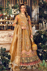 Maria B - 3 Piece Unstitched Embroidered Organza Suit | BD-2907-Mustard