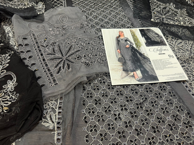 Maria b black & grey chiffon collection