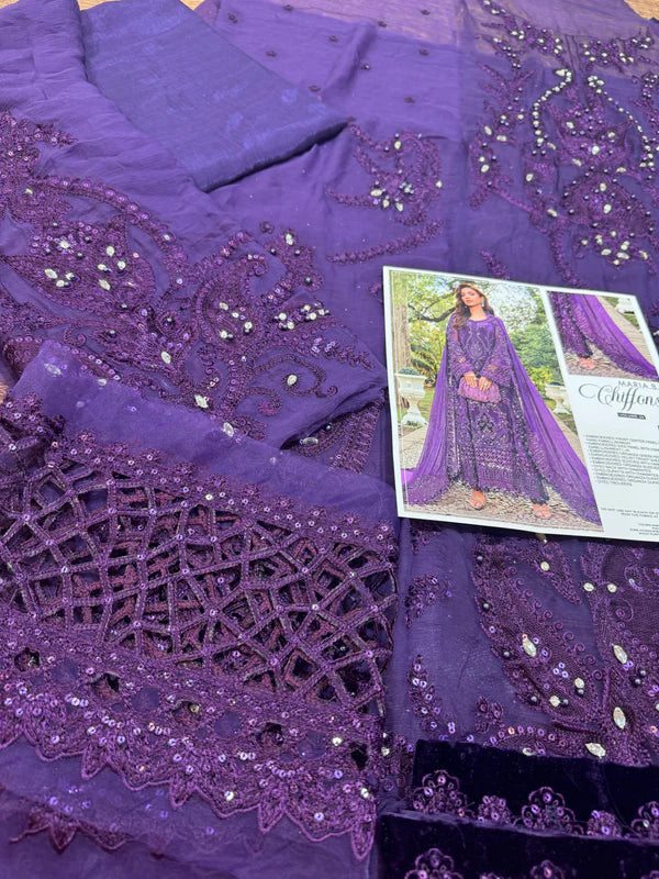 Maria b purple chiffon collection