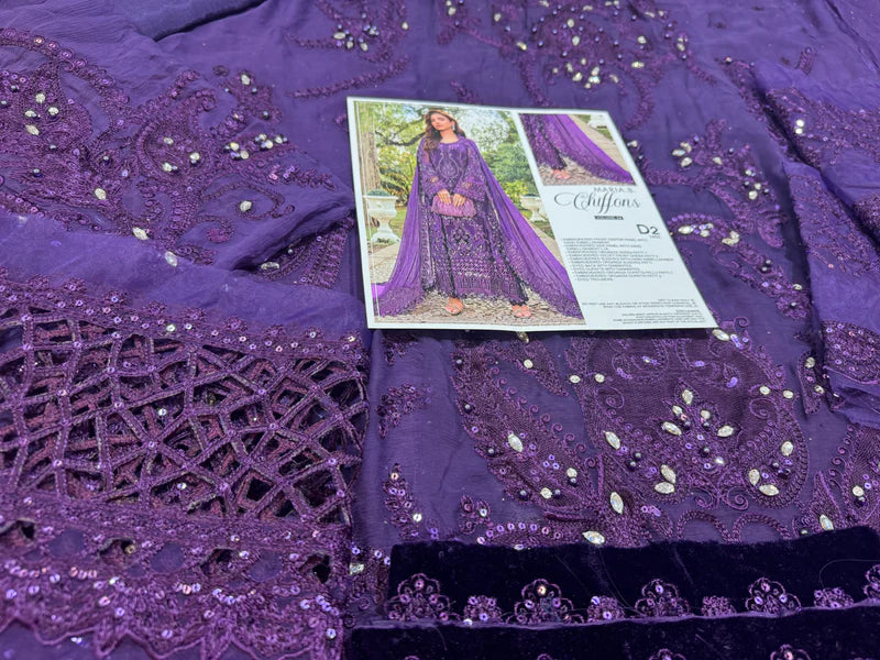 Maria b purple chiffon collection